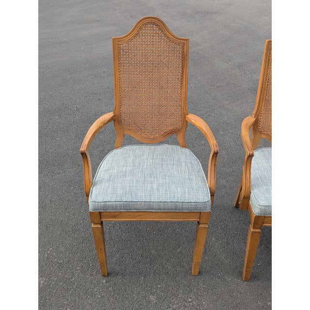 Vintage Cane Back Dining Arm Chairs - Set of 2 For Sale - Image 4 of 10