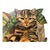 Vintage Original Painting Tabby Cat With Plants For Sale - Image 4 of 6