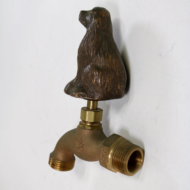 1990s Vintage Brass and Bronze Dog Garden Water Spigot For Sale - Image 5 of 11