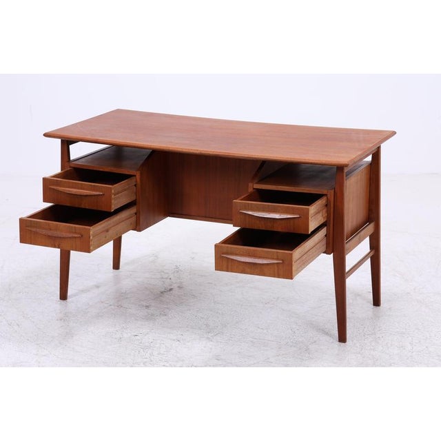 Vintage Teak Desk by Gunner Nielsen for Tibergaard, 1960s For Sale - Image 6 of 18