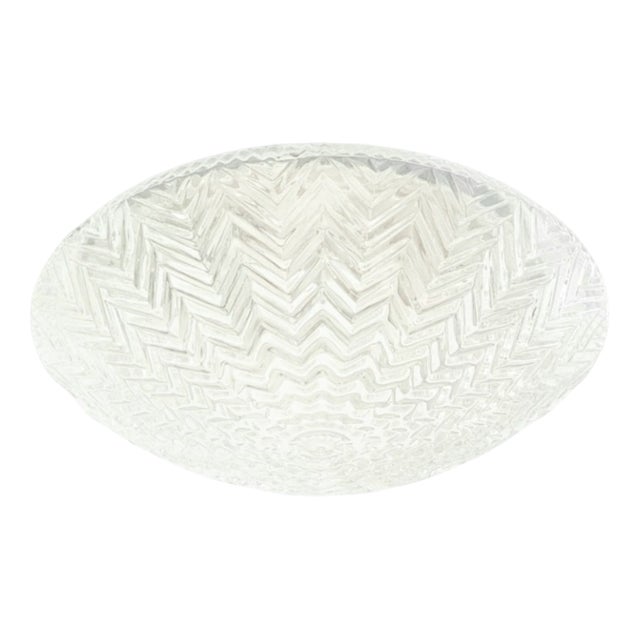 Mid-Century Modern Art Deco Geometric Transparent Glass Ceiling Light from Limburg, Germany, 1970s For Sale