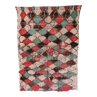 Moroccan Handknotted Azilal Rug - 4'6" X 6'7" Ft For Sale