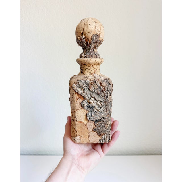 Vintage Talian Corked Wrapped Decanter Bottle For Sale - Image 9 of 9