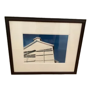 1990s Realist Watercolor Painting of a Building by Lydia Geiger