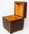 Hand-Carved Vintage Folk Art Wooden Tramp Art Style Storage Box For Sale - Image 9 of 12