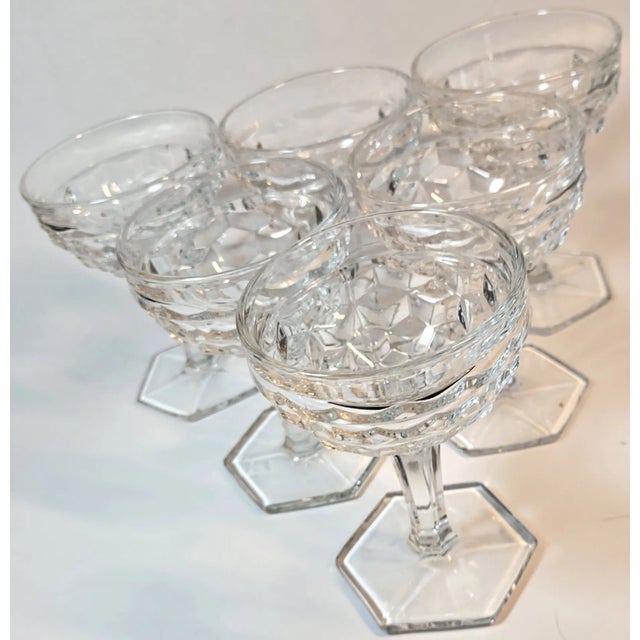 Icy Honeycomb Champagne Coupes- Set of Six For Sale - Image 10 of 10
