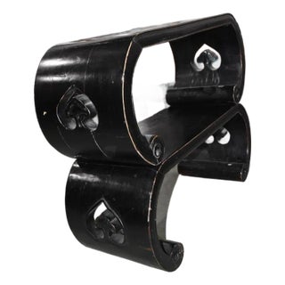 Pair of Sculptural Wooden Display / Plant Stands – Asian-Inspired Design For Sale