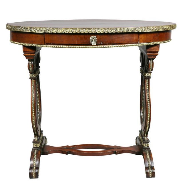 Russian Neoclassic Mahogany and Brass Mounted Table For Sale - Image 10 of 10
