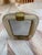 Elegant Murano glass picture frame featuring a rounded rectangular border with a delicate, twisted texture. The clear...