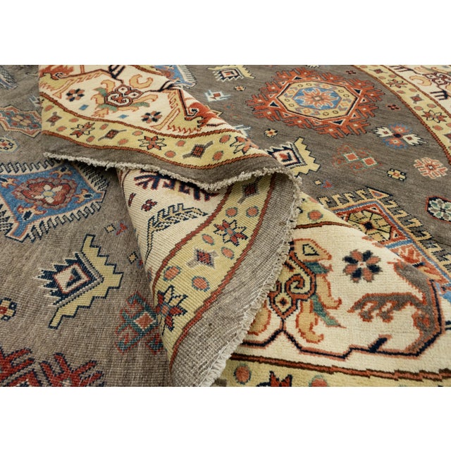 Gray Oriental Hand Knotted Round Rug 9' x 9'1" #17102 For Sale - Image 8 of 8