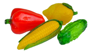 Midcentury Glass Vegetables, S/5