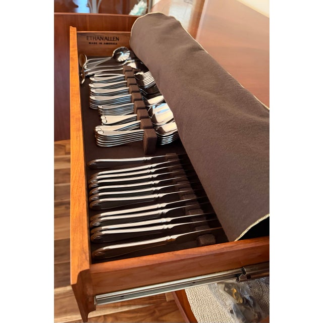 Ethan Allen “Avenue” Collection Demilune Sideboard - Modern Black Cherry. For Sale In Pittsburgh - Image 6 of 7