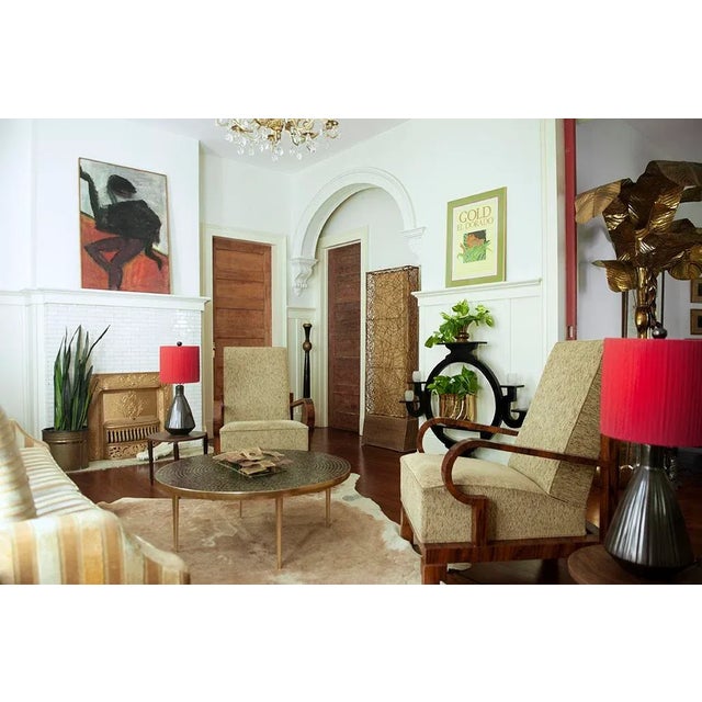 A striking 1960s European oil on canvas depicting a stylized dancer rendered in an Expressionist style. The composition...