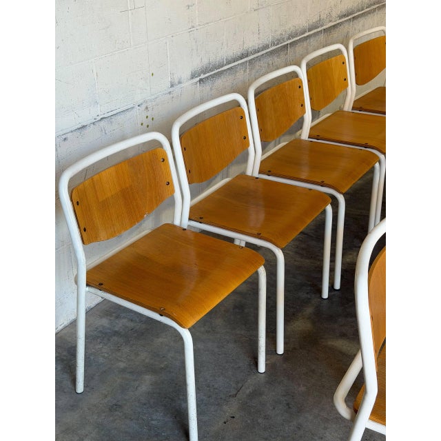 Labofa Plywood Stacking Chairs Set of 10 Vintage Mid-Century Modern 1970s For Sale - Image 4 of 12