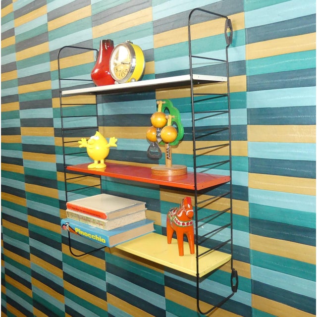 Tomado String Shelves in Red, White, Yellow and Black Ladders by A. D. Dekker for Tomado, 1960s For Sale - Image 4 of 15