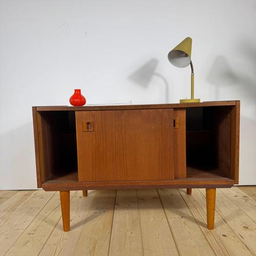 Small Danish Teak Sideboard with Sliding Doors, 1960s For Sale - Image 5 of 7