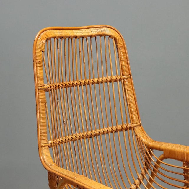 Rattan and Bamboo Armchairs, 1970s For Sale - Image 4 of 9