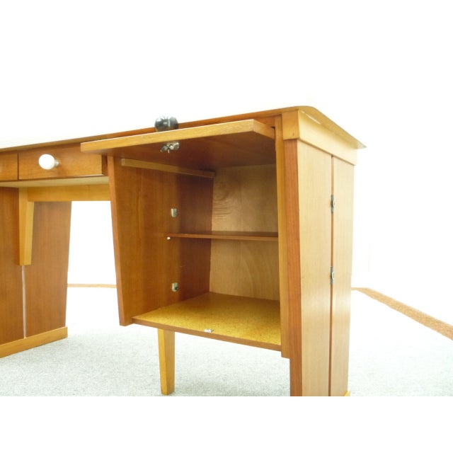 Mid-Century Modern Mid-Century Walnut Office Desk, 1950s For Sale - Image 3 of 18