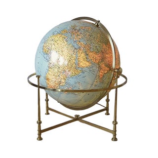 Globe in Brass Frame from JRO Verlag, 1960s For Sale