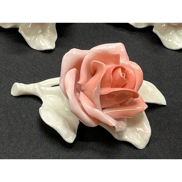 Ceramic Vintage Porcelain Roses by Karl Ens Volkstedt Germany Pre-Wwii - 5pc Set For Sale - Image 7 of 8