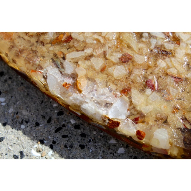 Vintage Agate, Onyx & Abalone Mosaic Side Table With Wrought Iron Base – Hollywood Regency / Mexican Modern For Sale - Image 15 of 17