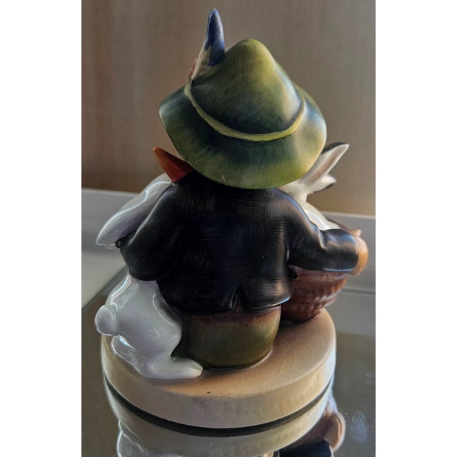 Mid-Century Modern Vintage Goebel Hummel “Playmates” #58/0 Tmk3 – Boy With Bunnies German Porcelain Figurine For Sale - Image 3 of 6