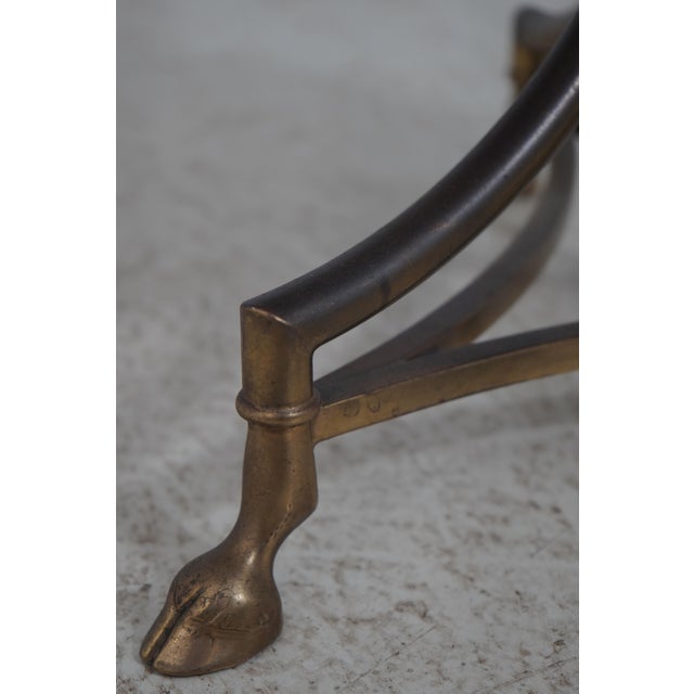 Metal Vintage Regency Style Glass Top Brass Base Occasional Table For Sale - Image 7 of 10