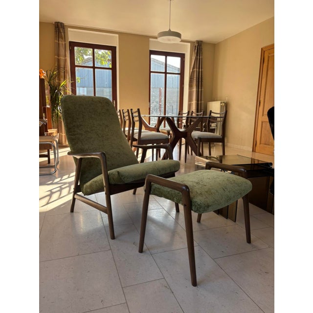 Set of Scandinavian Lounge Chair and Ottoman by Alf Svensson, 1960s For Sale - Image 12 of 12