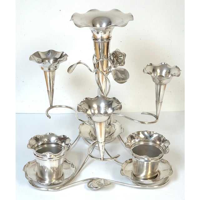 English Edwardian Silver-Plated Epergne by Copper & Fry, 11 -Pieces, Circa 1900 For Sale - Image 11 of 18