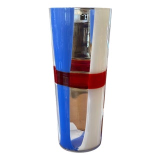 Carlo Moretti Signed Geometric Murano Glass Vase. Italy, 2010. For Sale