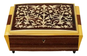 Vintage MCM Italian Inlaid Wooden Jewelry Keepsake Box