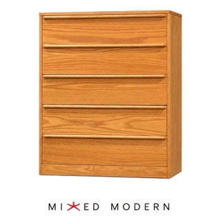 1980s Modern Oak Tall Dresser For Sale