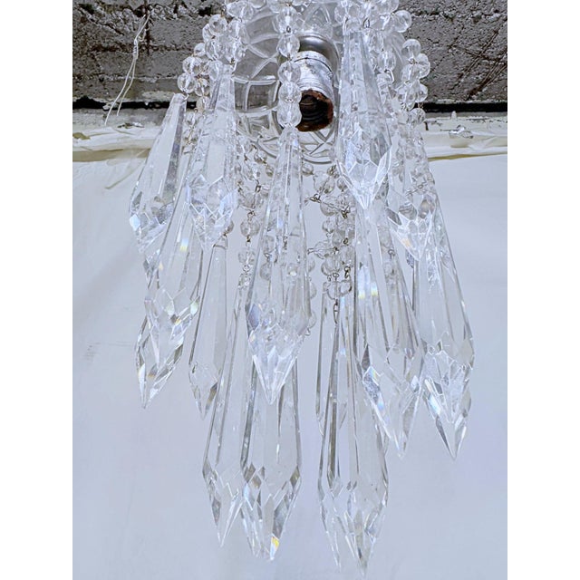 1970s 1950s Parachute Chandelier With Hand Cut Glass Dish For Sale - Image 5 of 9