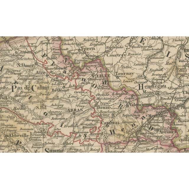Paper Antique Map of Alsace, Lorraine and Champagne in Northeastern France, 1858 For Sale - Image 7 of 10