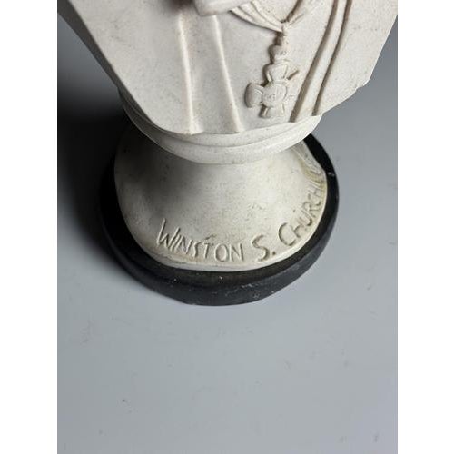 Winston Churchill Statuette in Cast Marble For Sale - Image 5 of 15
