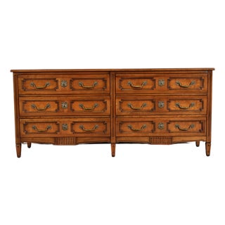 Henredon French Regency Louis XVI Carved Fruitwood Long Dresser or Credenza, Circa 1960s For Sale