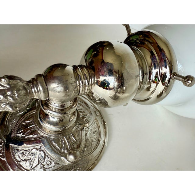 Restoration Hardware Pair of Art Deco–Inspired Chrome & Opal (Milk) Glass Bathroom Wall Sconces For Sale - Image 4 of 12