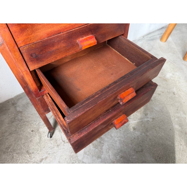 Brown Small Vintage Bedside Table, 1960s For Sale - Image 8 of 18