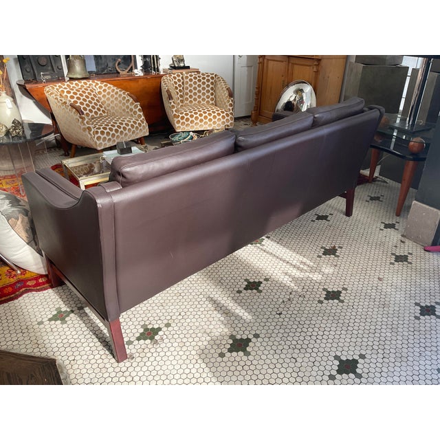 1970s Skipper Mobler Attributed Danish Sofa in Chic Chocolate Leather For Sale - Image 12 of 18