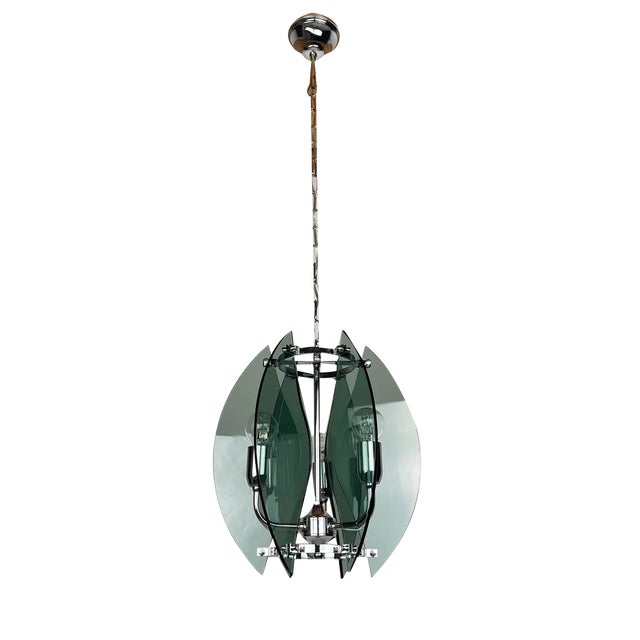 Mid-Century Gray Pendant Lamp from Veca, Italy, 1980s For Sale