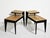 A classic atomic-era silhouette with a light, playful feel. This pair of 1950s mid century modern end tables features...