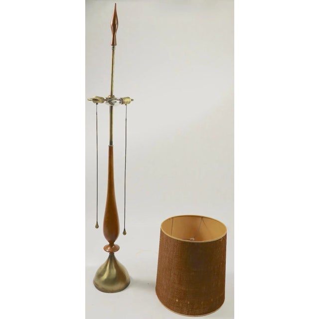 Exceptional elongated mid century table lamp designed by Tony Paul for Westwood Industries. This example is in very good,...