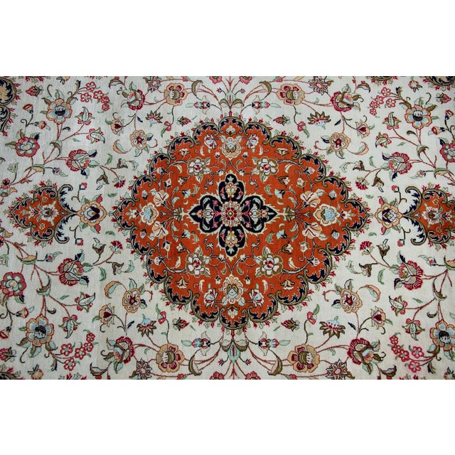 Vintage Persian Silk Qum Rug For Sale - Image 10 of 14