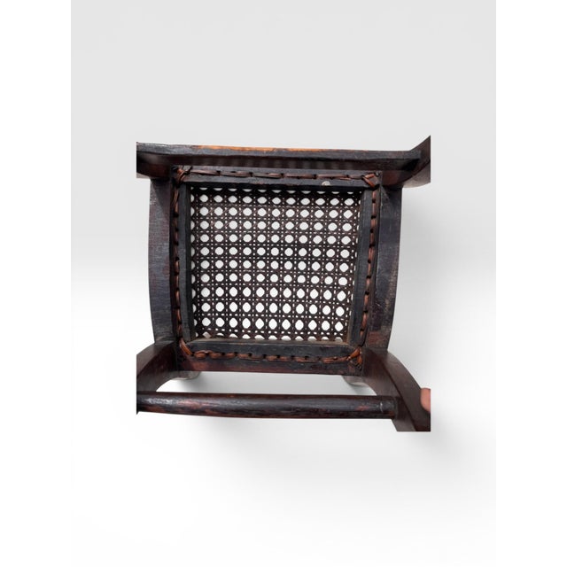 Red Antique Child’s Cane Seating Rocking Chair, Circa 1900 For Sale - Image 8 of 11