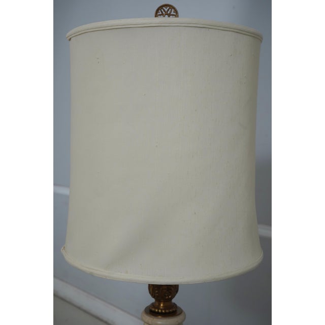 Traditional Regency Style Alabaster & Brass Table Lamp For Sale - Image 3 of 10