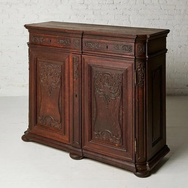 Traditional 20th Century Belgian Walnut Server For Sale - Image 3 of 6