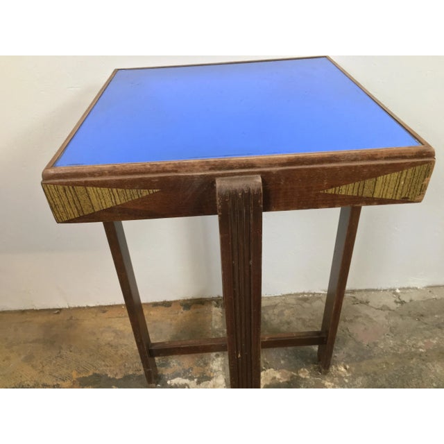 Art Deco Cobalt Blue Mirror Occasional Side Table Plinth For Sale - Image 10 of 12