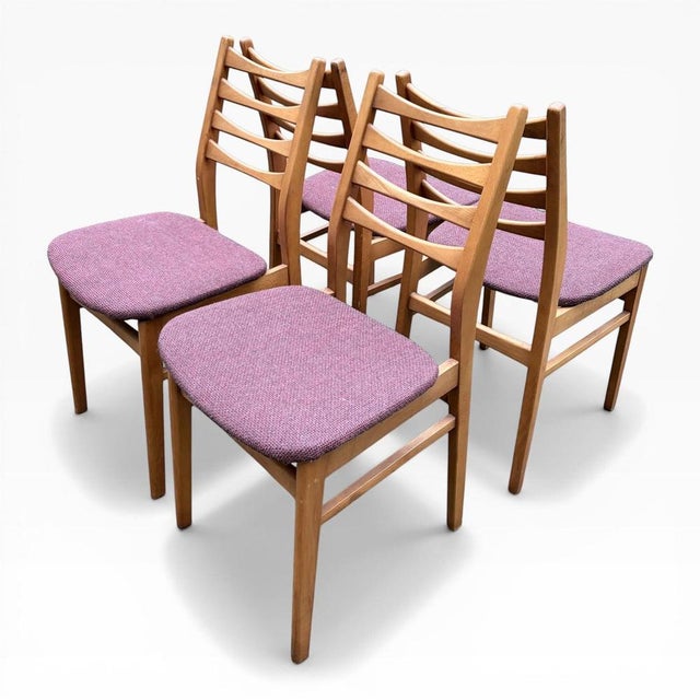 Mid-Century Teak Ladder-Back Dining Chairs, 1960s, Set of 4 For Sale - Image 4 of 7