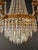 Antique Italian Baroque Style Crystal Chandelier Brass Basket Form Restored For Sale - Image 6 of 10