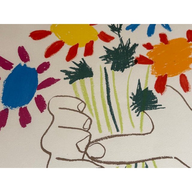 1950s Pablo Picasso - Flowers in the Hands Vintage Lithohgraph For Sale In New York - Image 6 of 8